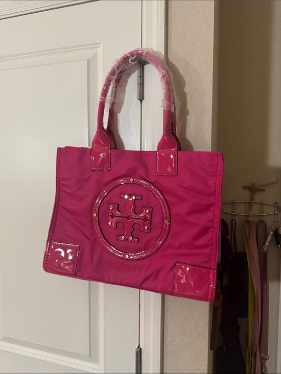 Tory Burch Handbags - TB Vibrant Pink Logo Tote with Patent Accents